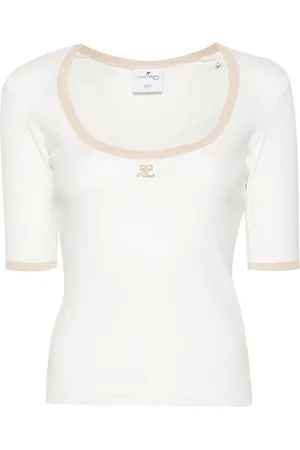 Courrèges T-shirt à bords contrastants