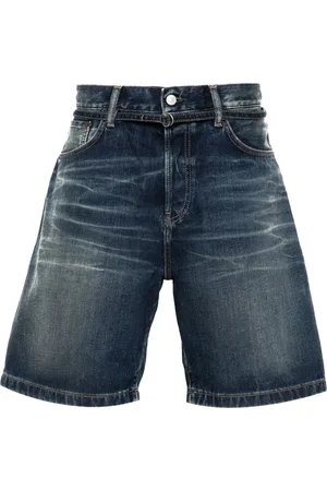 Acne Studios Short en jean à patch logo