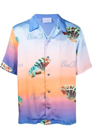 BLUE SKY INN Chemise en satin à imprimé graphique