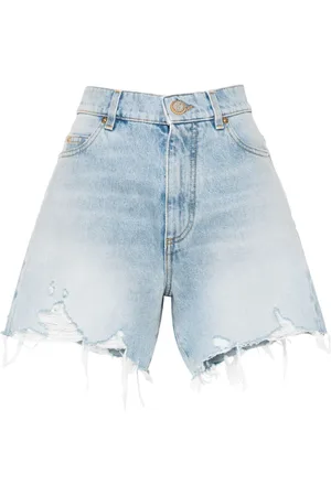 Balmain Short en jean à taille haute