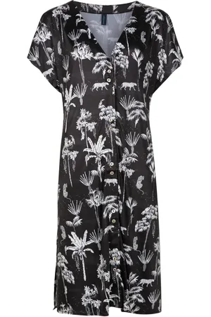 Lygia & Nanny Robe mi-longue Artemis à imprimé végétal