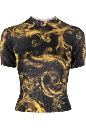 VERSACE Haut pailletée à imprimé Barocco