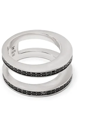 TOM WOOD Bague Vault Double Black Spinel