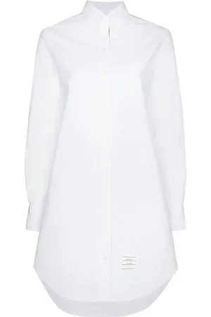 Thom Browne Robe-chemise à rayures tricolore