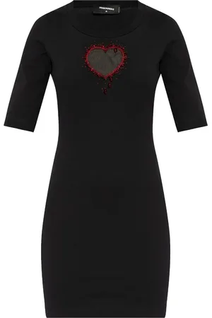 Dsquared2 Robe courte à logo strassé