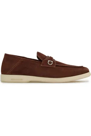 Salvatore Ferragamo Mocassins en daim à plaque Gancini