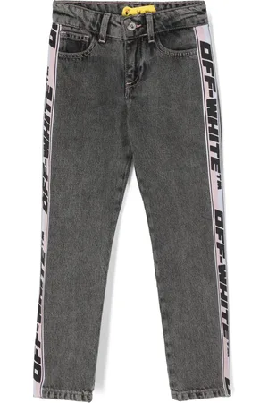 OFF-WHITE Jean droit à bande logo