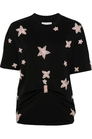 LOULOU T-shirt en coton à ornements en cristal