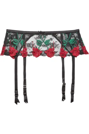 FLEUR DU MAL Porte-jarretelles Vampire Rose à broderies