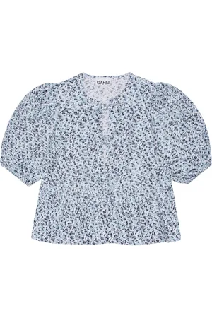 Ganni Blouse fleurie à manches courtes