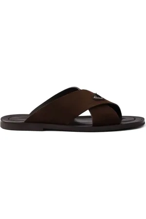 Prada Claquettes croisées en daim