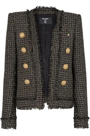 Balmain Veste en tweed à boutonnière croisée