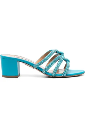 Aquazzura Mules en cuir à ornements en cristal 60 mm