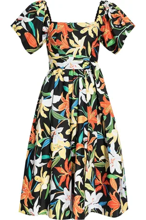 Kate Spade Robe mi-longue fleurie à encolure carrée