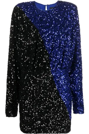 ROTATE Robe courte bicolore brodée de sequins