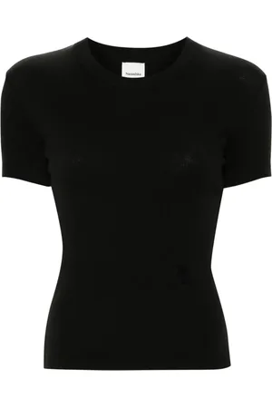 Nanushka T-shirt crop à logo brodé