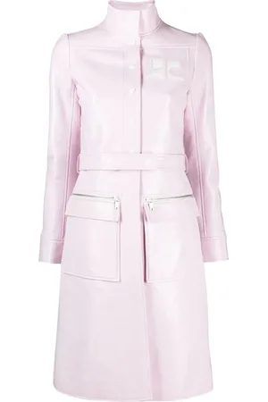 Courrèges Trench en vinyle à logo appliqué