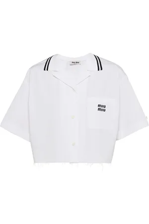Miu Miu Chemise en popeline à logo imprimé