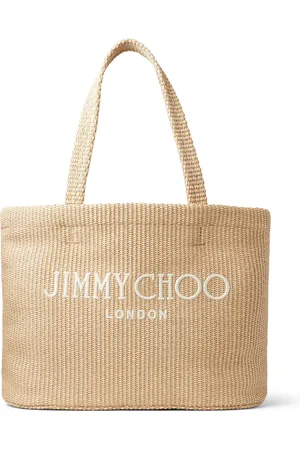 Jimmy Choo Sac de plage en raphia à logo brodé