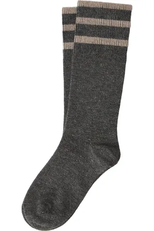 Brunello Cucinelli Chaussettes à détails rayés