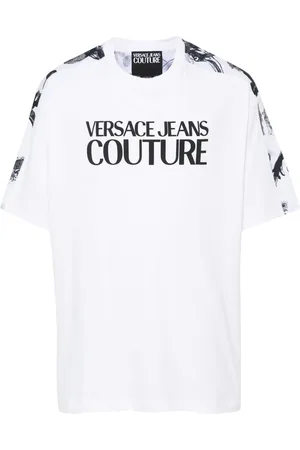 VERSACE T-shirt en coton à logo imprimé