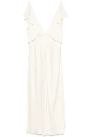 Jil Sander Robe en satin à coupe mi-longue