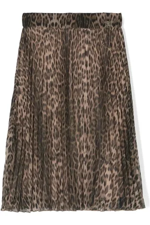 Roberto Cavalli Jupe plissée à imprimé animalier