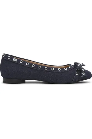 Ganni Ballerines en jean à détails d’œillets