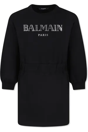Balmain Robe-sweat en coton biologique à logo brodé