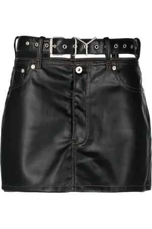 Y / PROJECT Minijupe en cuir artificiel à ceinture Y