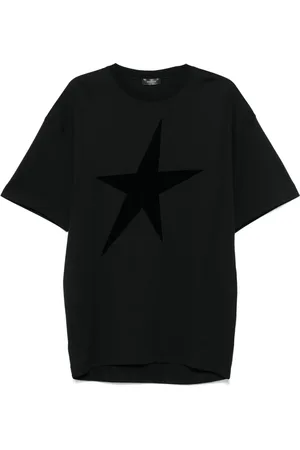 MUGLER T-shirt à logo étoile en velours