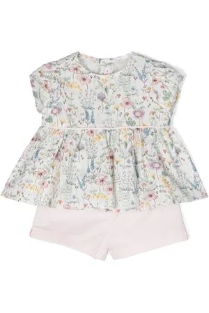 Il gufo Ensemble short-haut à fleurs
