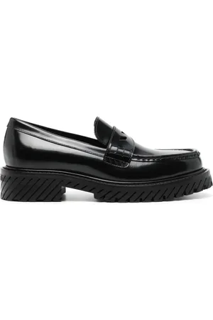 OFF-WHITE Mocassins en cuir à rayures Diag