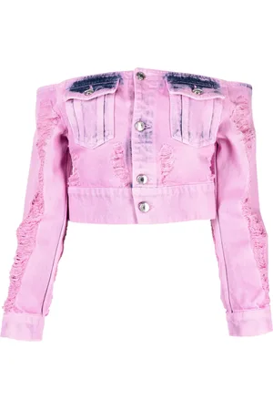 GCDS Veste en jean à effet usé