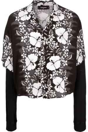 Dsquared2 Chemise fleurie à design superposé