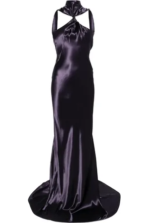 The Attico Robe en satin à coupe longue