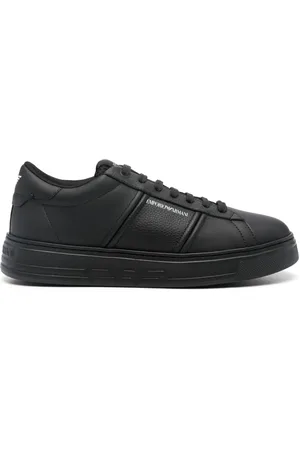 Emporio Armani Baskets en cuir à logo imprimé
