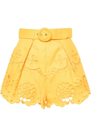 ZIMMERMANN Short brodé Pop à taille ceinturée