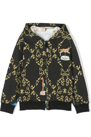 Roberto Cavalli Hoodie zippé à imprimé graphique