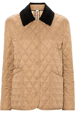 Burberry Veste matelassée à col en velours côtelé