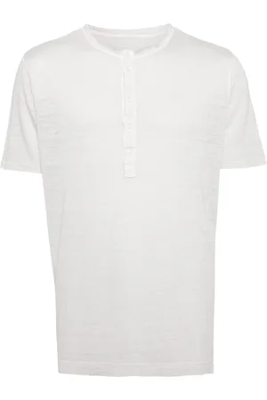 120% Lino Chemise en lin à patte de boutonnage