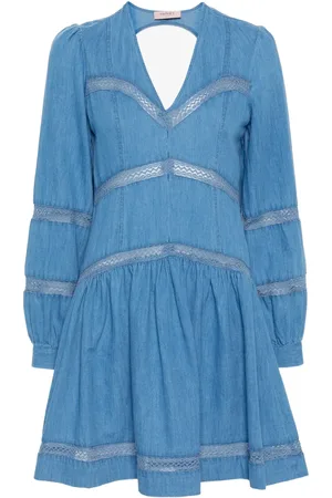 Twin-Set Robe en jean à coupe évasée