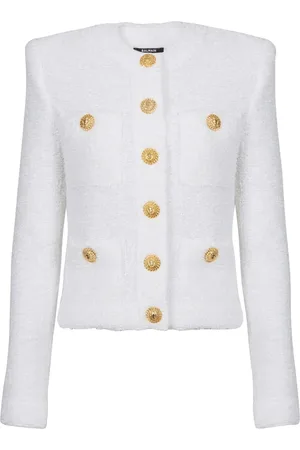 Balmain Veste Miami en tweed à boutons logo
