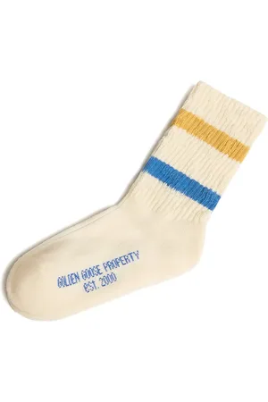 Golden Goose Chaussettes en coton à détails rayés