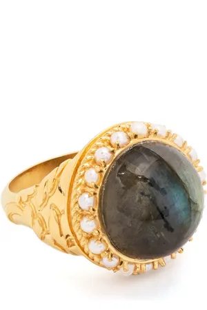 Missoma X Harris Reed bague à pierre en labradorite