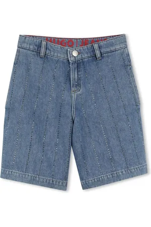 HUGO BOSS Short en jean à ornements strassés