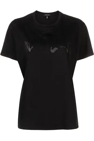 R13 T-shirt en coton à texte imprimé