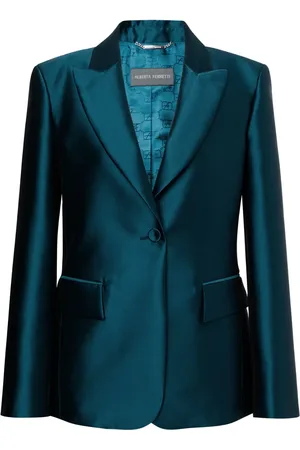 Alberta Ferretti Blazer en satin à simple boutonnage