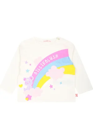 Billieblush T-shirt en coton à rayures arc-en-ciel