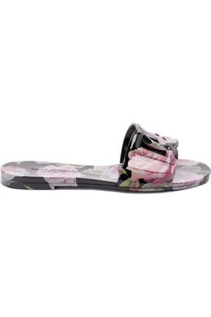 Dolce & Gabbana Claquettes à roses imprimées